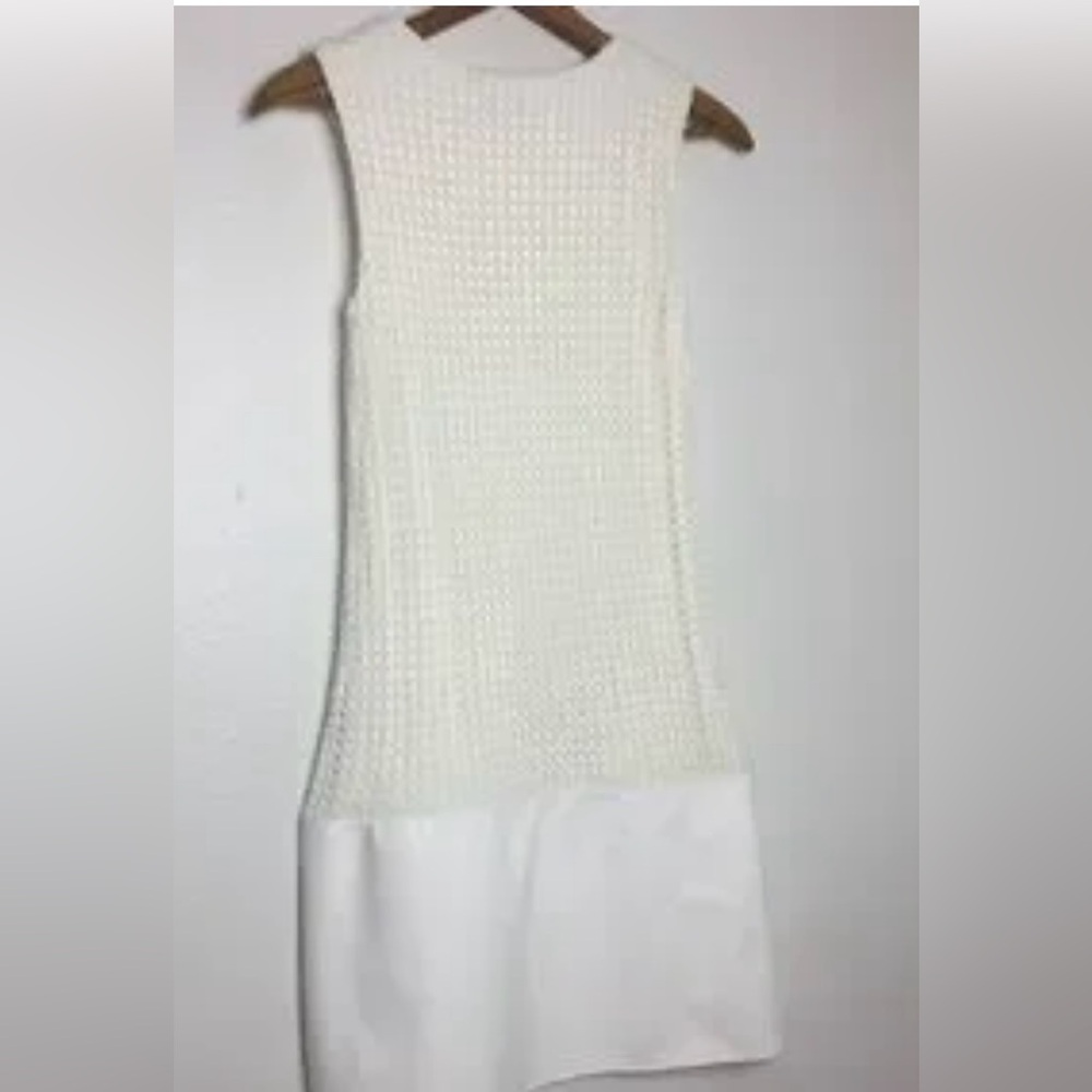 Bailey 44 Cream Knit Mesh Pleather Sheath Dress